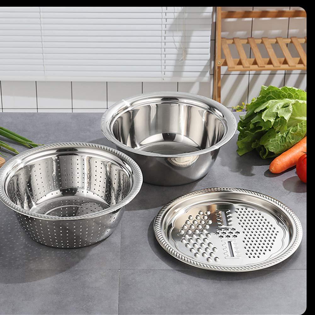 3 in 1 Multifunctional Grater Basin-Stainless Steel Colanders Set