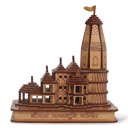 Ram Ayodhya Wooden  Temple- Decorative Showpiece for Home & Puja Darshan