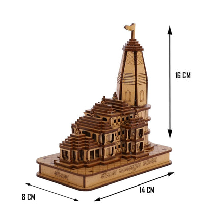 Ram Ayodhya Wooden  Temple- Decorative Showpiece for Home & Puja Darshan