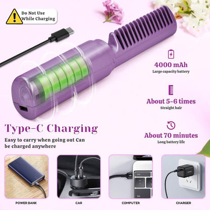 Travel Friendly Mini Cordless Rechargeable Hair Straightening Comb