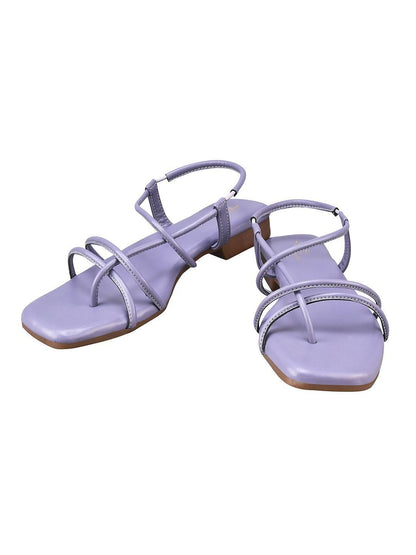 Strap Flat Sandal in Soft Cyber Grape