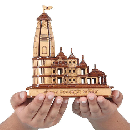 Ram Ayodhya Wooden  Temple- Decorative Showpiece for Home & Puja Darshan