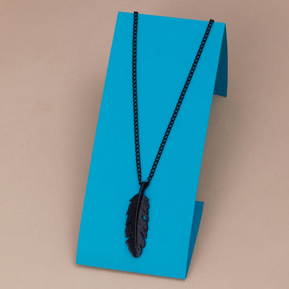 Fancy Stylish Leaf Shape Latest Designed Pendant For Women & Girls Black