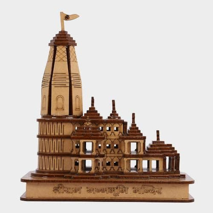 Ram Ayodhya Wooden  Temple- Decorative Showpiece for Home & Puja Darshan