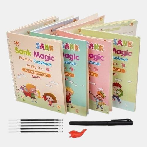 Ganapati Bazar- Magic Practice Copybook for Kids (pack of 4 books,1 pen ,1 grip,10 refill)