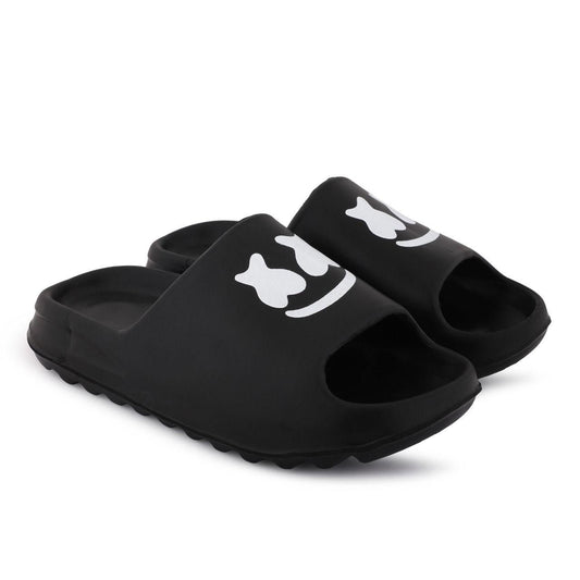 Slide in Style: Monex Black Sliders for Men