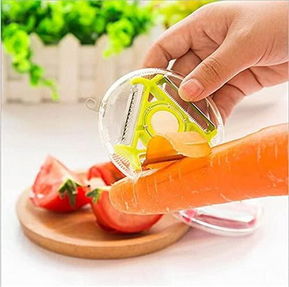 Vebetable Peeler-3 in 1 Magic Rotating Vegetable Peeler Slicer Shredder Julienne Cutter Stainless Steel Blade Grater Fruit Vegetable Tools