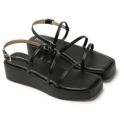 Kiravi Multi Strap Wedges- Black