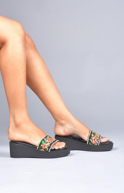 Stylish Multicolour Flora Heel Wedges