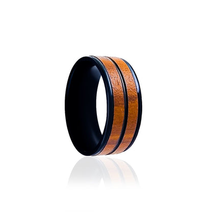 Saizen Stylish Brown Black Band Finger Ring for Men boys