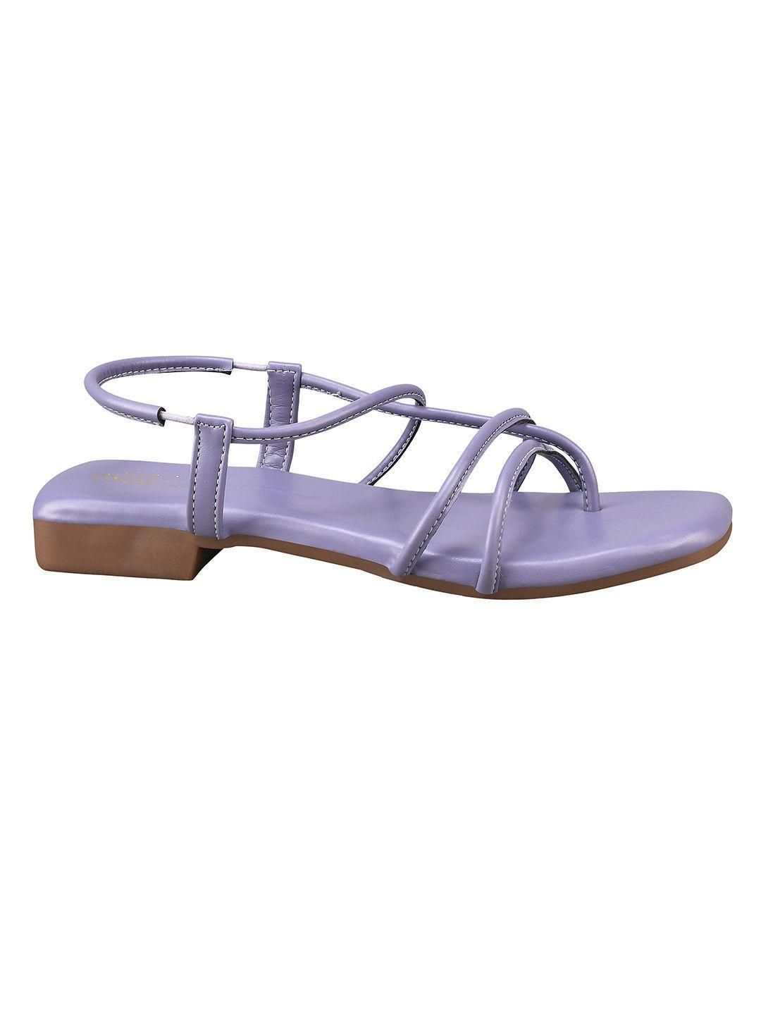 Strap Flat Sandal in Soft Cyber Grape