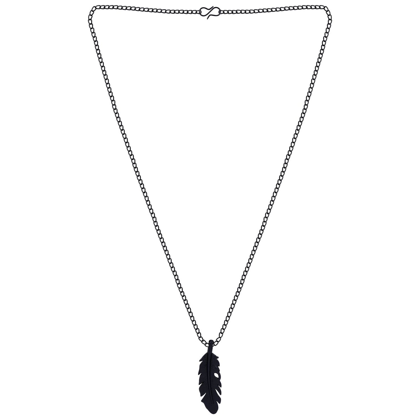 Fancy Stylish Leaf Shape Latest Designed Pendant For Women & Girls Black