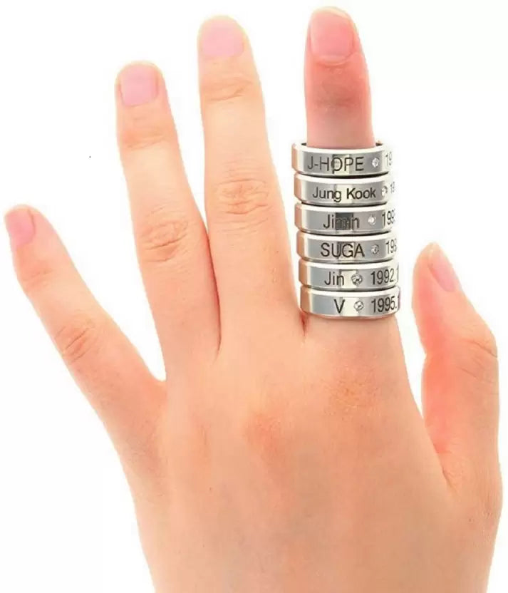 Titanium Stylish Look Unisex Ring Stainless Steel Silver Plated Ring