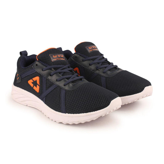 Daily Wear Black-Orange Shoe For Men's